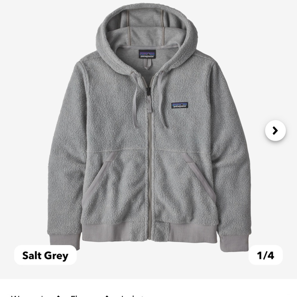 Patagonia Womens sheerling Sherpa fleece zip up hoodie